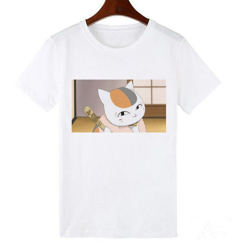 Horro Skull and Cat Femal Tshirt Top Tees kawai T-shirt - Mubimart -  