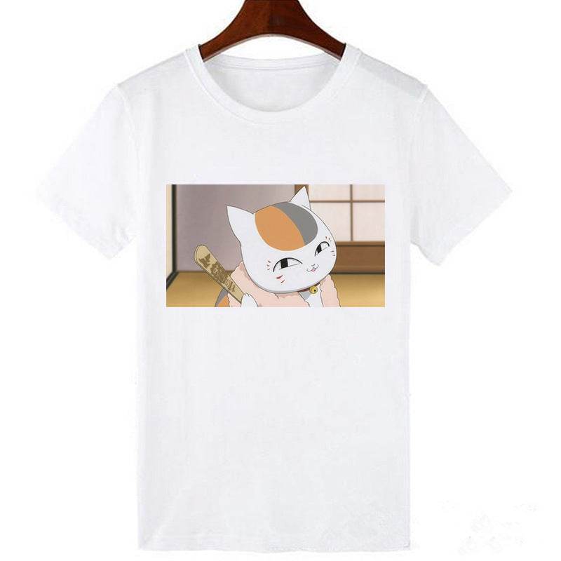 Horro Skull and Cat Femal Tshirt Top Tees kawai T-shirt - Mubimart