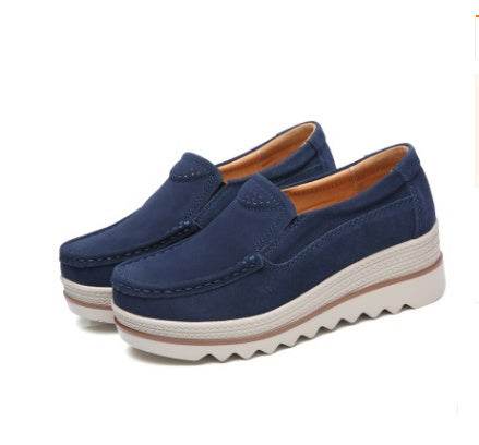 Womens Breathable Suede Slip On Sneakers - Mubimart
