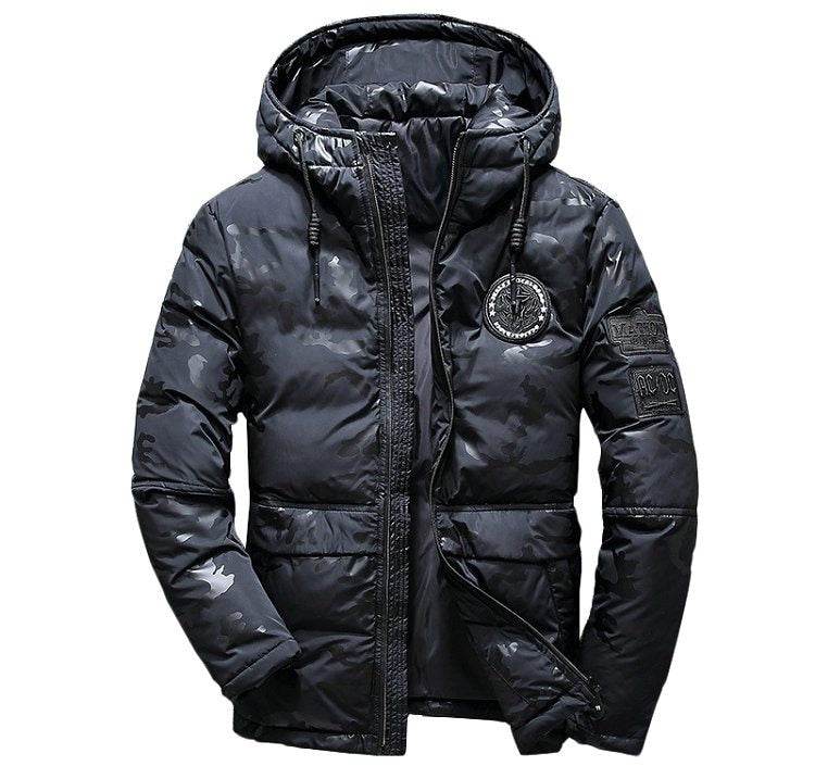 Camouflage Men's Winter Jacket Coat Hooded Casual Slim Down Parka Autumn Camo Windproof Warm Mens Overcoat - Mubimart