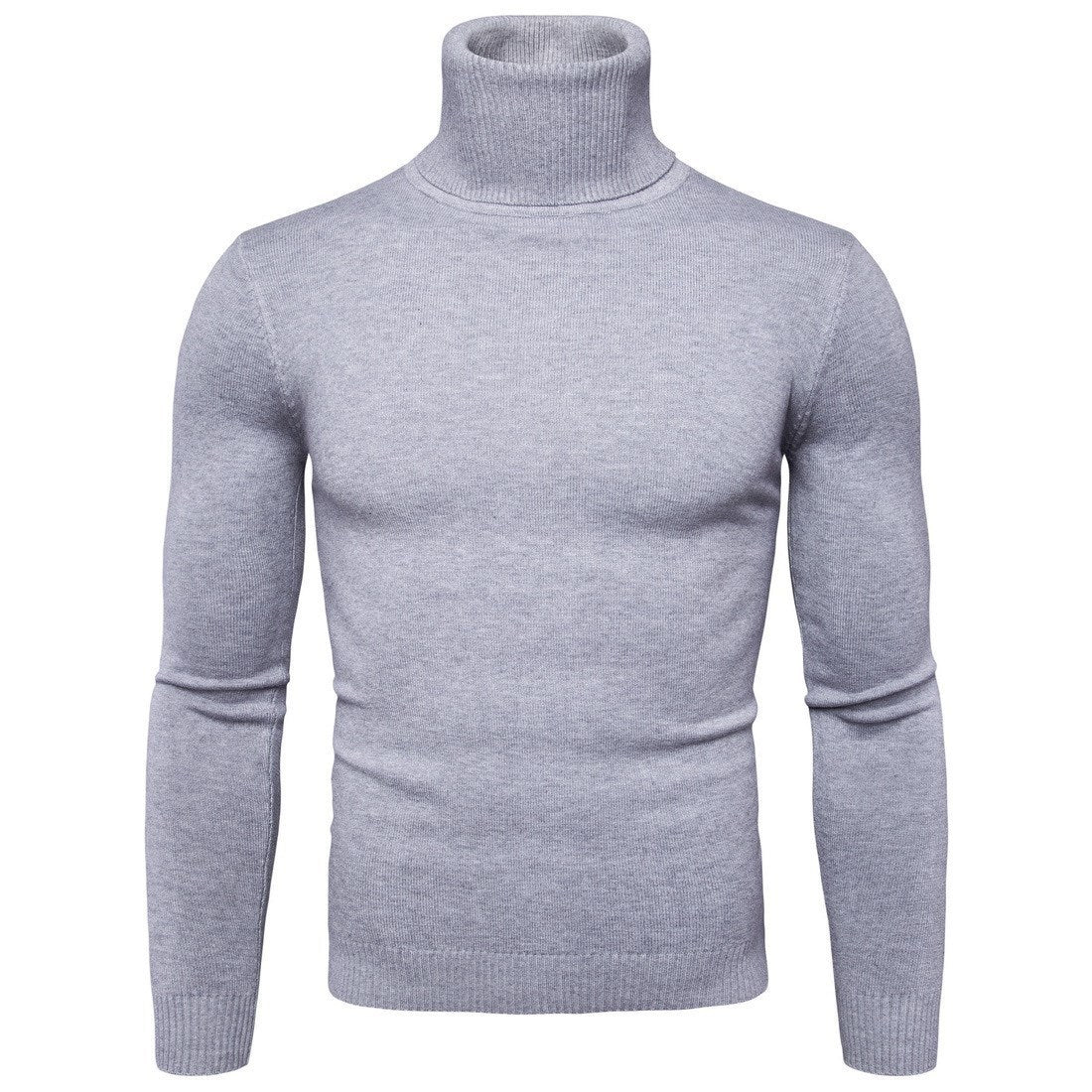 Winter Warm Basic Thermal Turtleneck Sweater Mens Solid Color Slim Fit Clothes Pullover Top