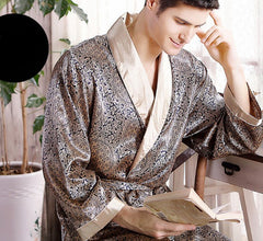 Men's silk nightgown summer - Mubimart -  