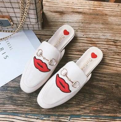 Embroidery Mules Shoes - Mubimart