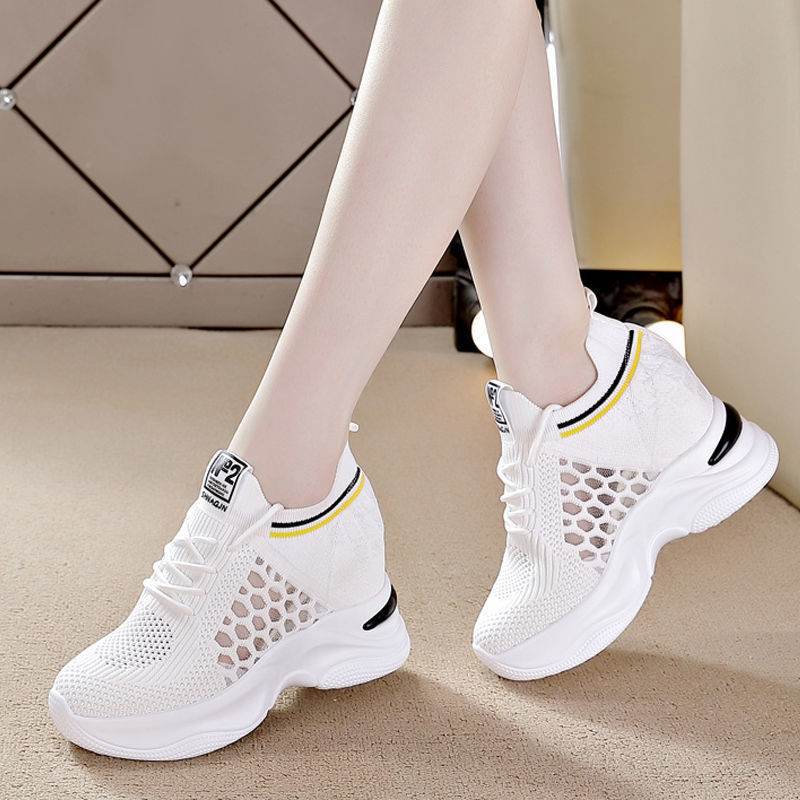 Breathable Slimming Height Increasing Insole Women's Shoes Casual Sneaker Women - Mubimart
