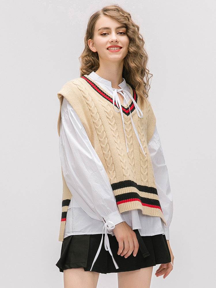 Vest sleeveless sweater - Mubimart