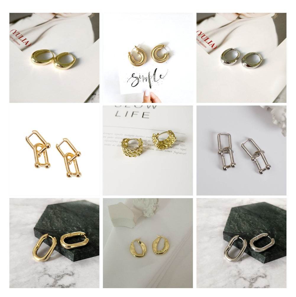 Temperament ear hoop earrings - Mubimart