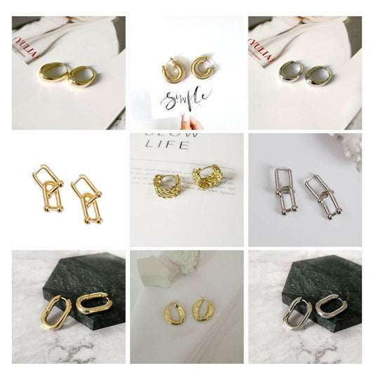 Temperament ear hoop earrings - Mubimart