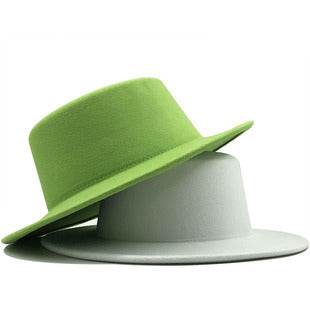 Simple Church Hat Suede Belt Woolen Hat British Style Fedora Hat Wide Brim Hat Women's Autumn And Winter Top Hat - Mubimart
