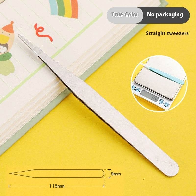 Hand Account Tweezers Stainless Steel Color DIY Elbow Clip Hand Tool Goo Card Tweezers - Mubimart