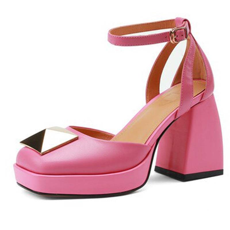 Women's Retro Strappy Roman Style High Heel Sandals - Mubimart
