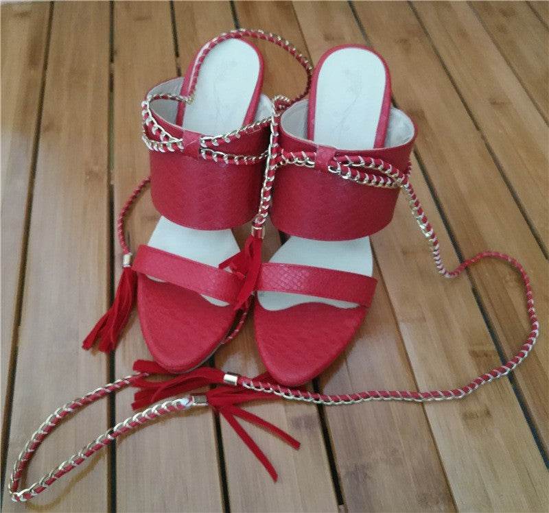 Strappy toe high heel sandals - Mubimart
