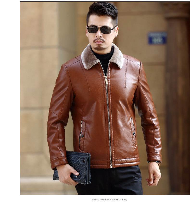Leather jacket PU coat - Mubimart