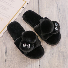 Flip Flops Cartoon Plush Slippers Home Cotton Slippers Women - Mubimart -  