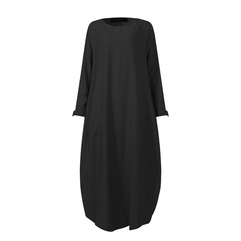 Long sleeve shirt dress - Mubimart -  