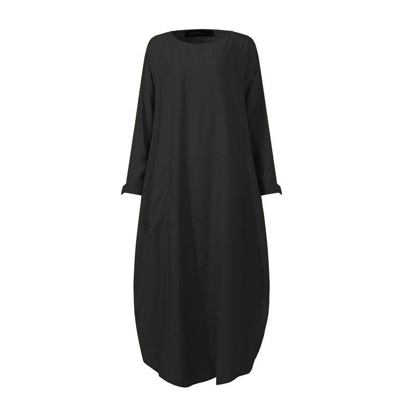 Long sleeve shirt dress - Mubimart