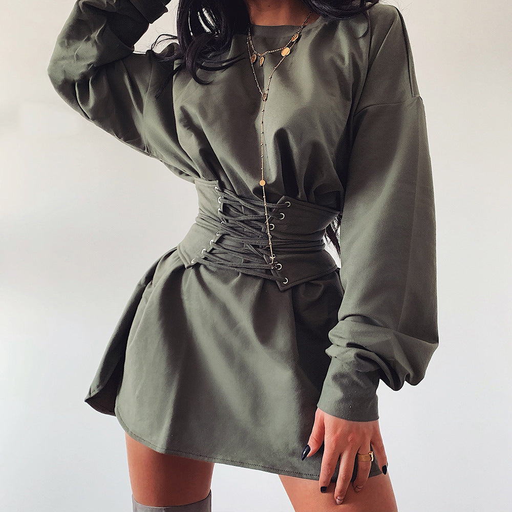 Long sleeve tunic dress - Mubimart -  