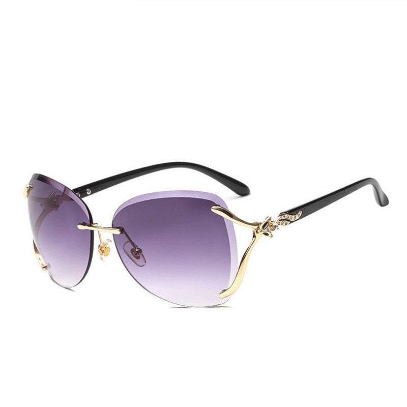 Pink Foxes Rhinestone Oversized Sunglasses - Mubimart