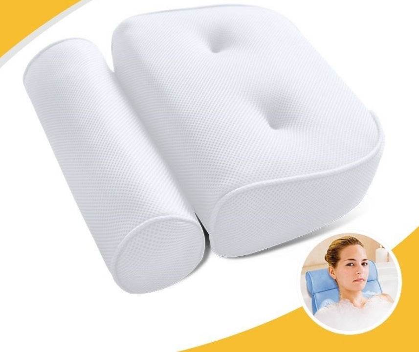 Bathtub pillow pillow cushion pillow pillow massage bathtub pillow with suction cup anti-skid bath cushion head - Mubimart