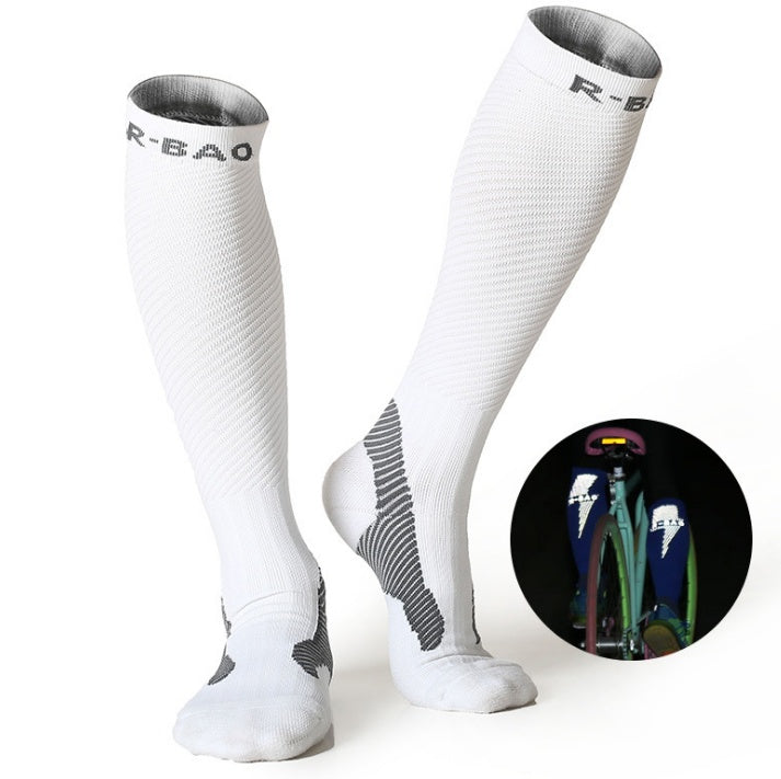 R-BAO professional long tube night running long tube compressor can socks socks socks leggings socks - Mubimart - Athletic socks 