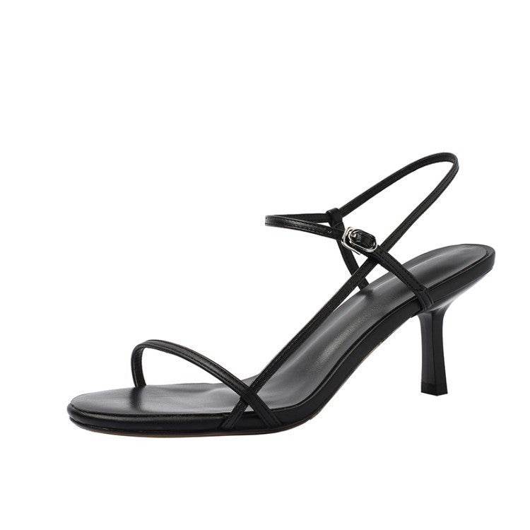 New round peep-toe sandals for women - Mubimart