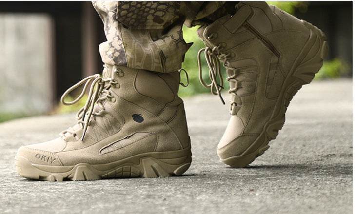Breathable High Top Outdoor Hiking Tactical Boots Desert Boots - Mubimart