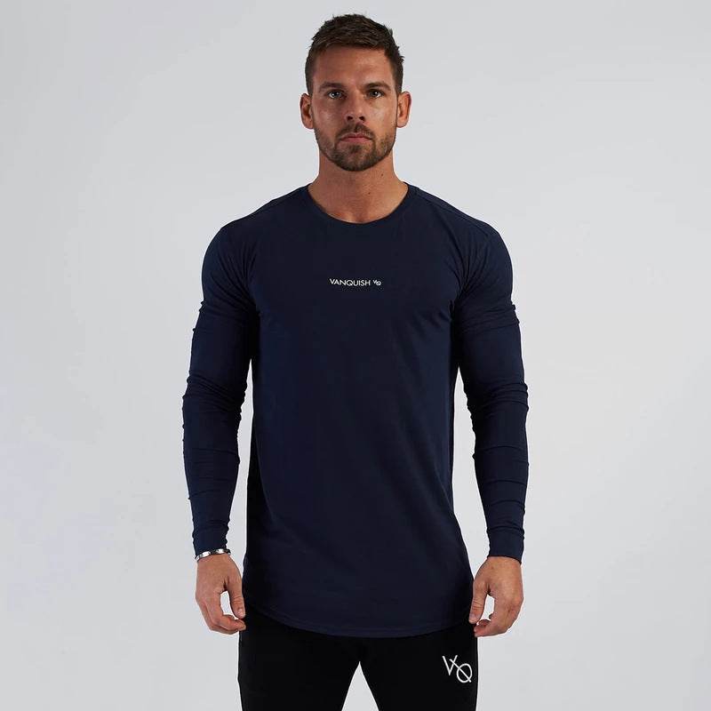 Muscle Workout Sports Long-sleeved T-shirt Tights Basketball Running Training Bottoming Shirt - Mubimart