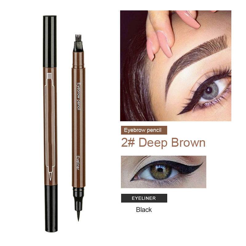 Double-tip eyebrow pencil eyeliner - Mubimart