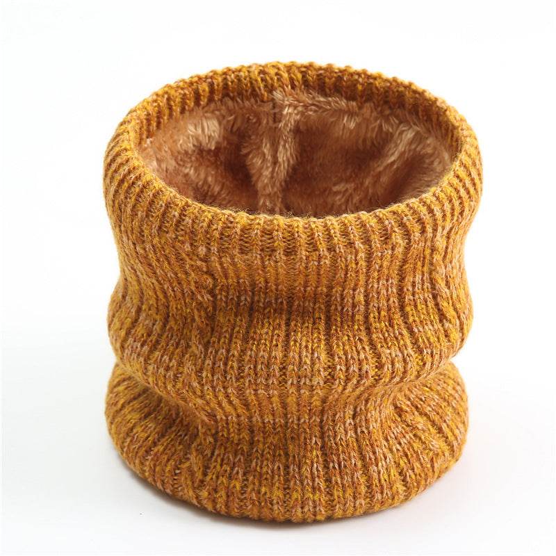 Twist Wide Striped Fleece-lined Knitting Scarf For Men - Mubimart