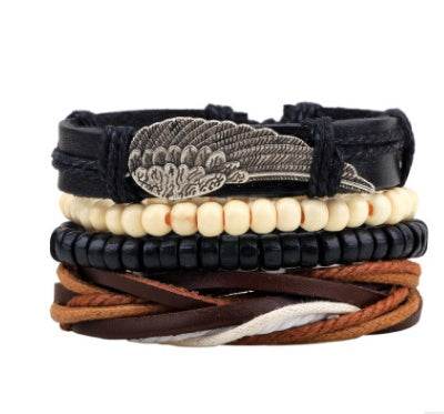 Fashion Beaded Leather Bracelets And Bracelets - Mubimart