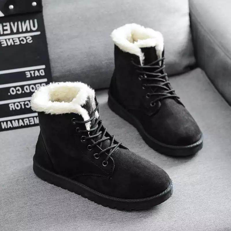 Snow boots with short tube plus velvet booties - Mubimart