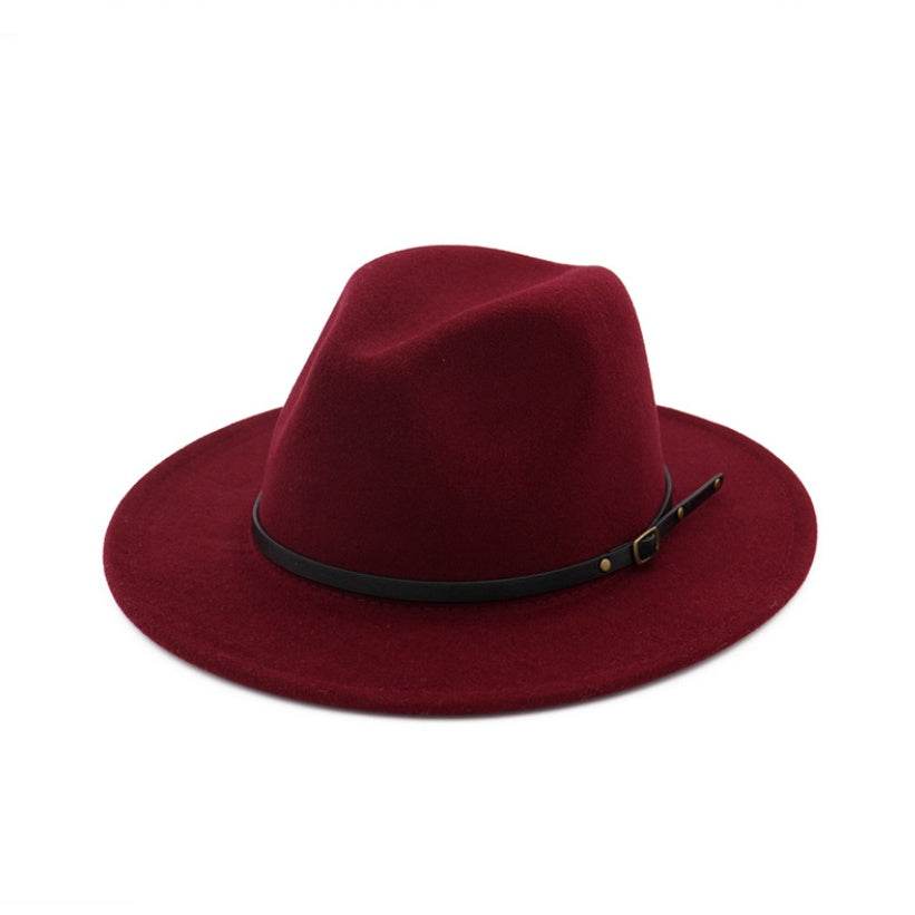 Automne et Hiver Laine Chapeau De Fedora De Mode Femme En Laine chapeau haut-de-forme Noir Chapeau Rouge Fedora Hommes L'église Panama Sombrero Chapeau - Mubimart