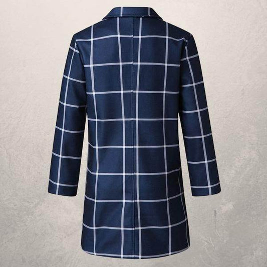 Men's plaid trench coat - Mubimart