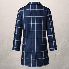 Men's plaid trench coat