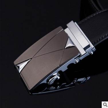 Men's leather factory direct belt buckle leather belt men's automatic belt belt wholesale business - Mubimart