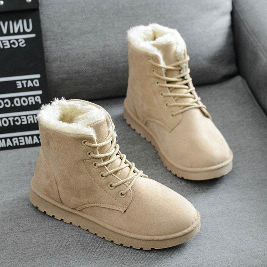 Snow boots with short tube plus velvet booties - Mubimart