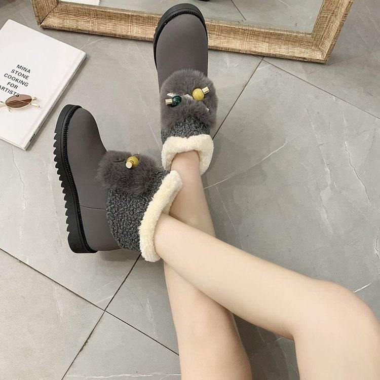 Platform ankle boots women's shoes - Mubimart