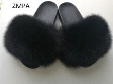 Vossenbont pantoffels slippers