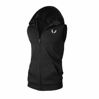 Wing embroidery fitness sweater vest - Mubimart