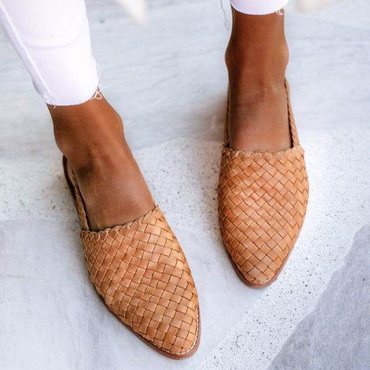 Pointed toe flat sandals - Mubimart