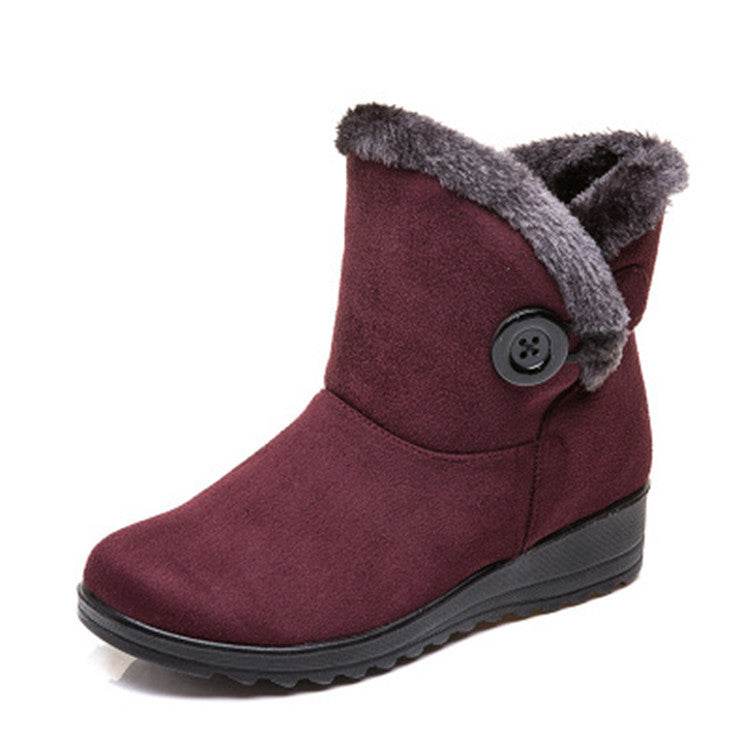 Add warm velvet ankle boots - Mubimart