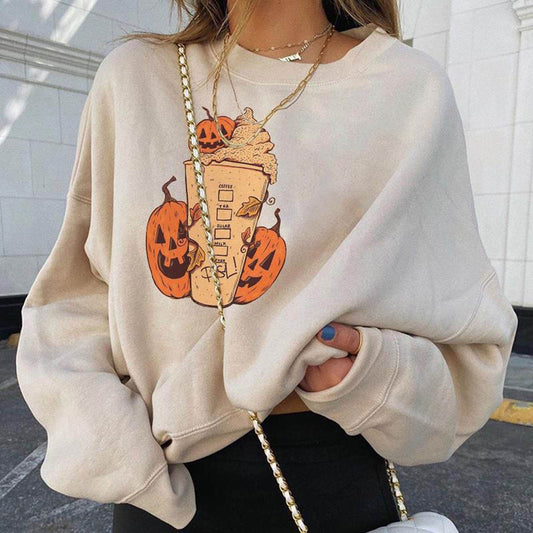 Loose plus size pullover round neck student sweater - Mubimart