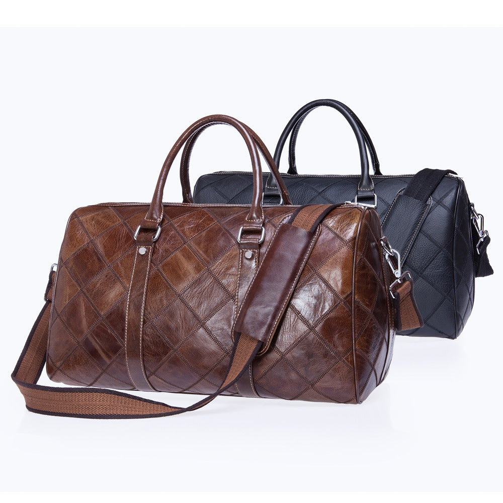 Checked vintage men's bag duffel bag