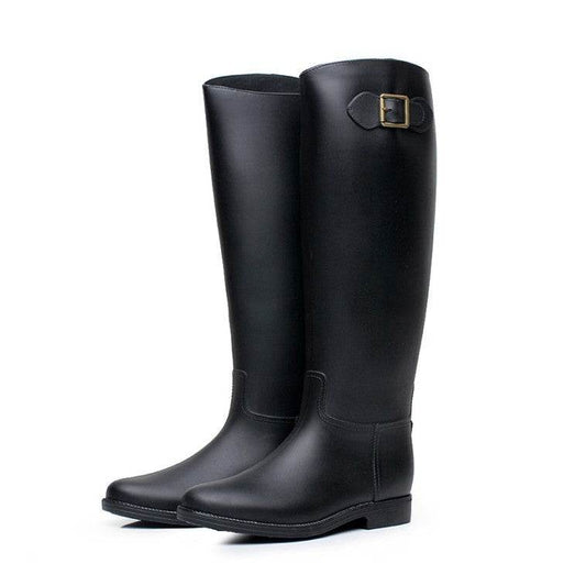 Matte Frosted All-match Tall Slim-fit Rain Boots - Mubimart
