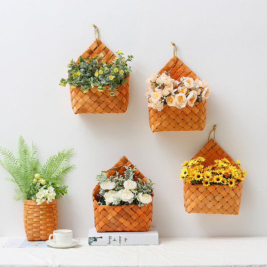 Wooden Wall Basket, Manual Storage Basket