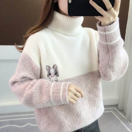 Turtleneck ladies sweater - Mubimart