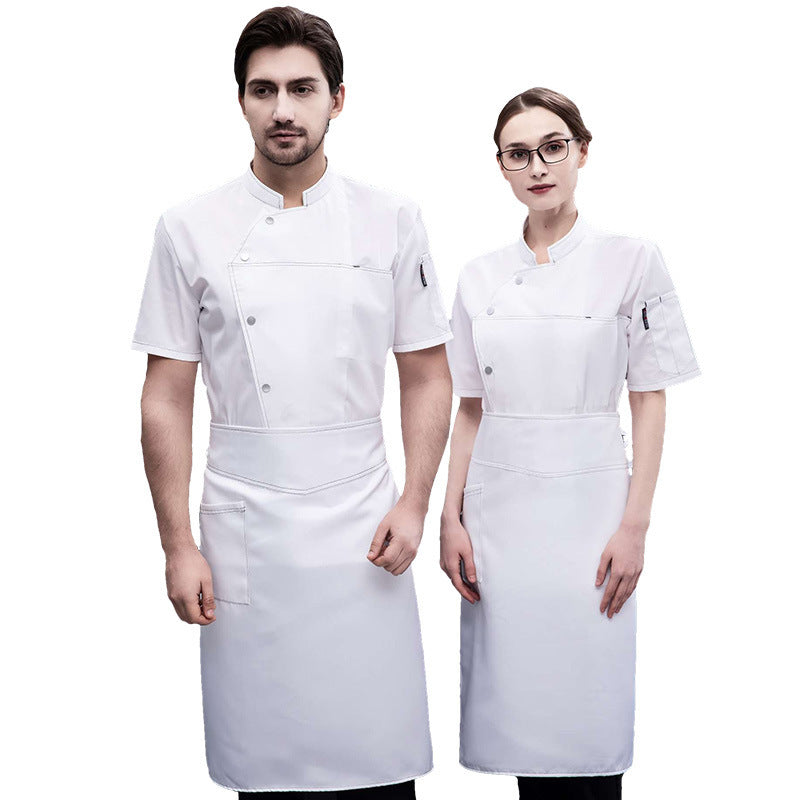 Chef Work Clothes Short Sleeved Catering Chef Clothes - Mubimart - Work Dress 