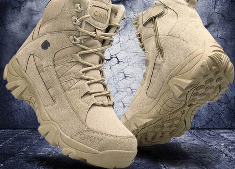 Breathable High Top Outdoor Hiking Tactical Boots Desert Boots - Mubimart