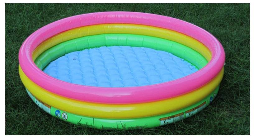 Fluorescent three-ring inflatable pool ball pool - Mubimart