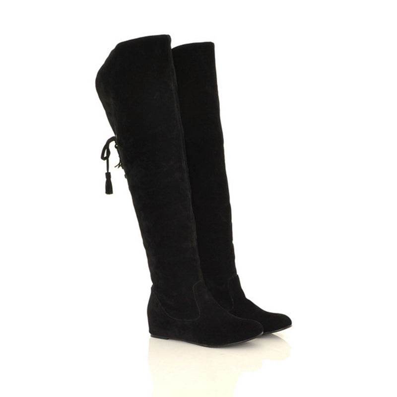 Over-the-knee boots plus size warm snow boots - Mubimart