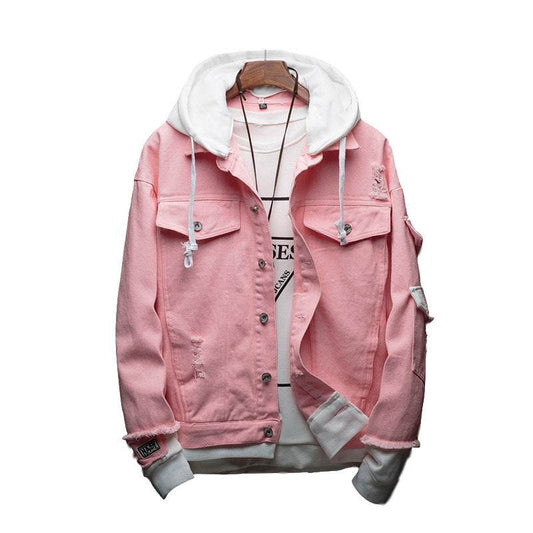 Hooded denim jacket - Mubimart